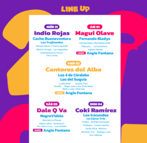 line up encuentro de colectividades alta gracia